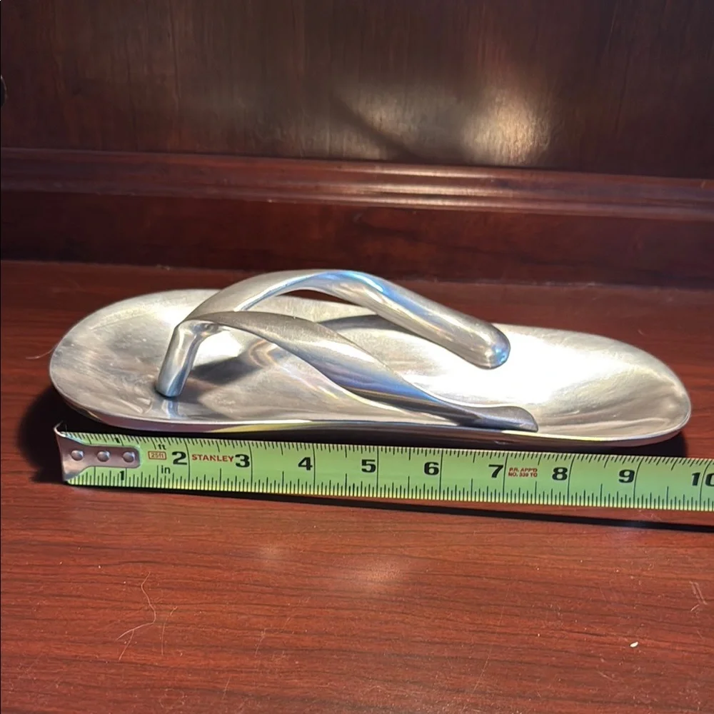 Vintage Solid Aluminum Flip Flop Sandal Dish Trinket tray Unique